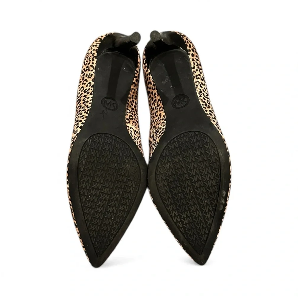 Michael Kors Dorothy Flex Pointed Toe Leopard Print Calf Hair Heels Size 9 - Picture 4 of 10